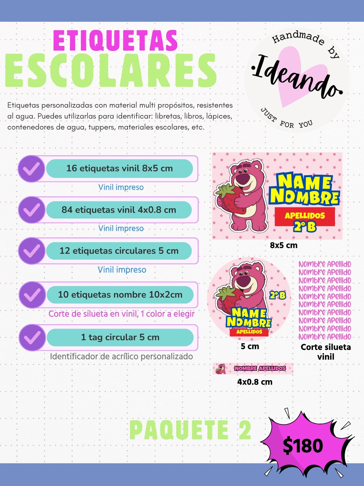 Etiquetas Escolares - Paquete 2